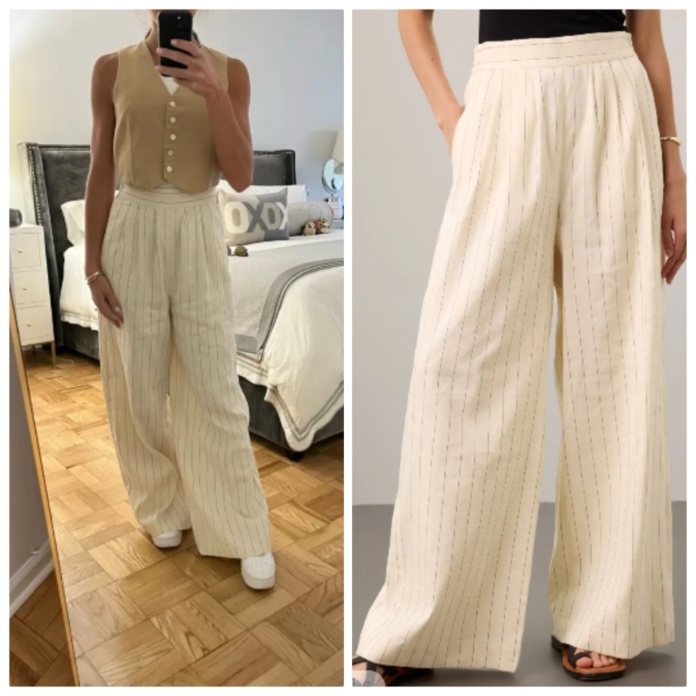 Vanessa Bruno Nunes Trousers Womens 30 Striped Cream Pants Tower Shelf 2